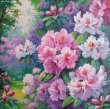 Olga Zakharova Art - Floral - Rododendrons in The Garden